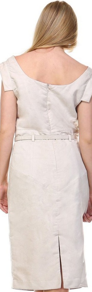 NWT Sharagano faux suede cream dress 4 - Picture 2 of 6